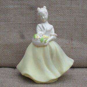Vintage Avon Yellow Flower Maiden Figurine Bottle